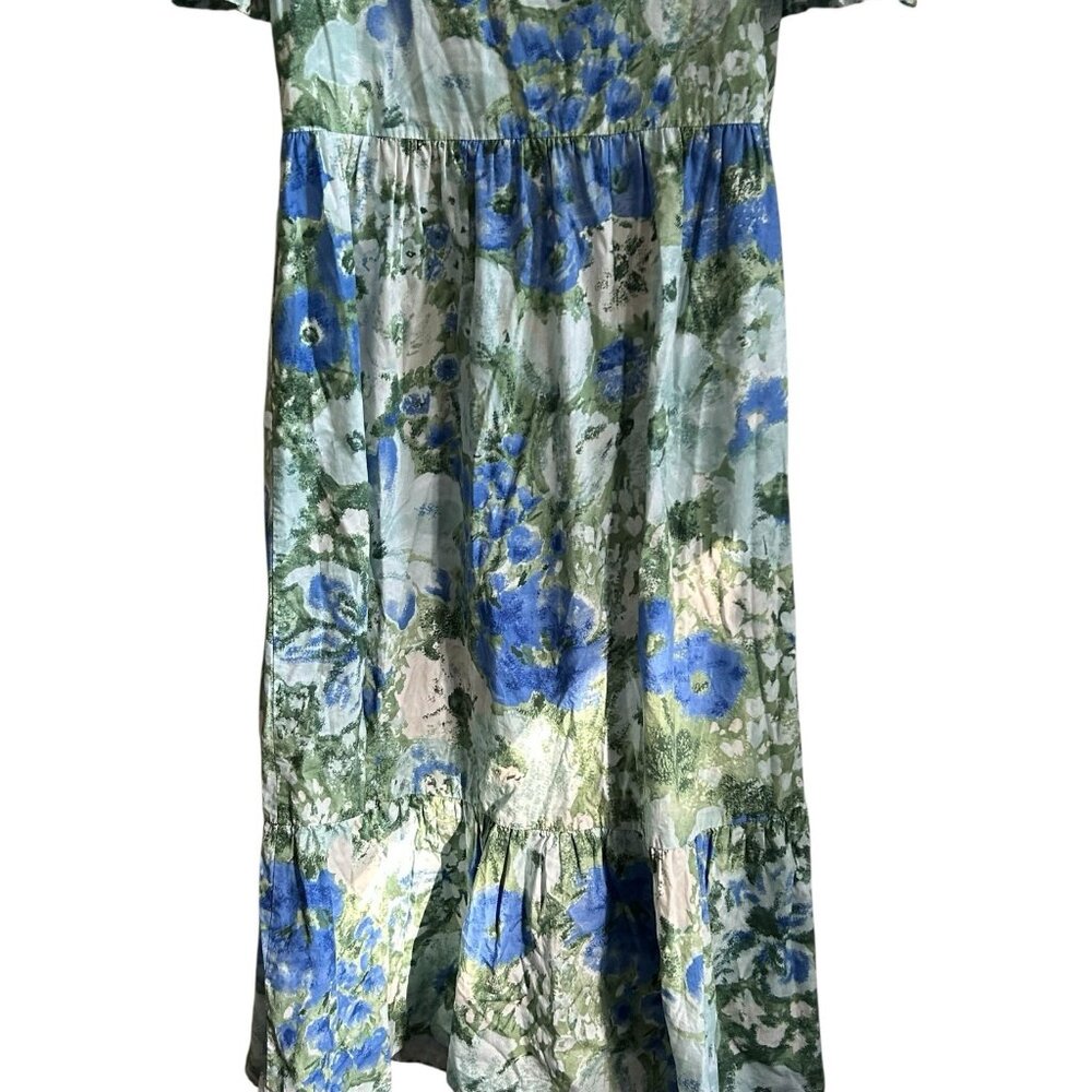 Tuckernuck Floral Prairie Puff Sleeve dress Ruffle Cottagecore Midi Chic Easter - Picture 3 of 12